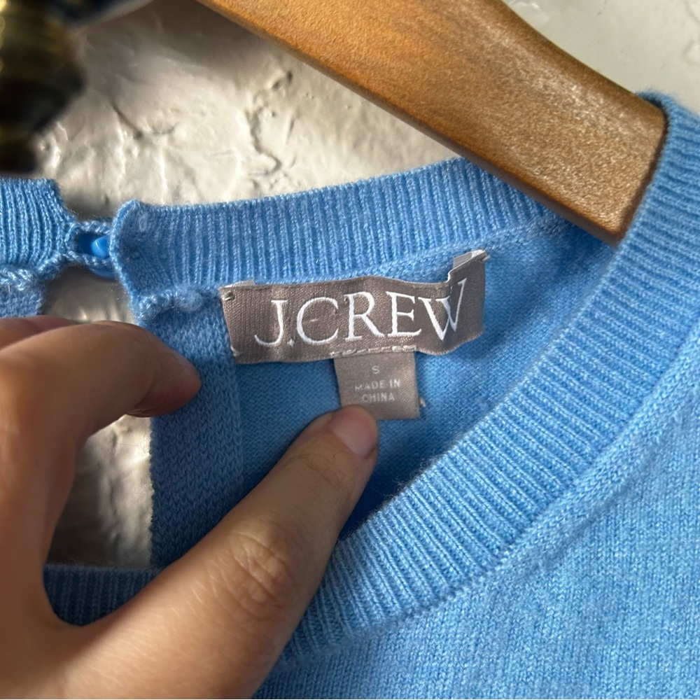 J. Crew Cashmere Blend Knit Blue Top - Picture 3 of 7